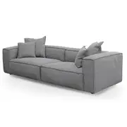 Loft 3 Seater Fabric Sofa with Cushion and Pillow - Graphite Grey