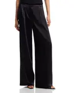 Aqua Satin Wide Leg Pants - Exclusive