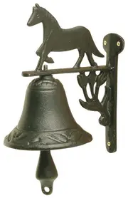 Cast Iron Horse Bell 19Cm Black Well Made Good Sound
