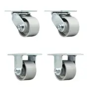 3.25 Inch Semi Steel Caster Set with Ball Bearings 2 Swivel Lock 2 Rigid SCC