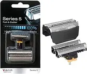 51B Series 5 Replacement Head Foil&Cutter Blade ，Compatible For Braun， ContourPro/360°Complete/Activator/WaterFlex/WF1s/WF2s Series Shaver