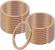 uxcell 20pcs Split Keychain Rings, 30mm Round Flat Keyrings Stainless Steel Open Key Chain Ring Dog Tag Rings for DIY Keychain Craft Lanyard, 1.8mm Thick, Rose Gold