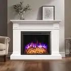 Berwick 2000W Electric Fireplace Heater White Mantel Suite with 30" Starlight In