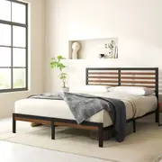 Zinus Kai Bamboo & Steel Bed Frame & Footboard