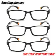 3 Pack Mens Rectangle Business Reading Glasses 1.0 1.5 2.0 2.5 3.0 3.5 4.0
