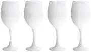 Matte White Stemmed Wine Glasses, 14 Ounce, Set of 4 for Red and White Wine - Th