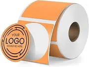 YIKIADA Orange Thermal Labels 30 MM Circle Vinyl Waterproof Stickers Self-Adhesive Round Decals Compatible with M110/M220 Pack of 300