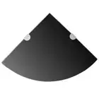 Corner Shelf Black Tempered Glass Triangular Small Space Saver for Home Decor