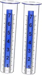 2pcs Plastic Rain Gauge: Replacement Tube - Accurate Rainfall Water Gauge Tool - for Outdoor Yard Garden Fence Lawn Farm