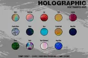Holographic Iron-on HTV 4 T-Shirts in 20in by the foot and yard USA SELLER
