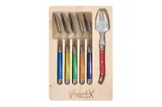 6pc Laguiole Silhouette Stainless Steel Spork Cutlery Set Tableware Multicolour