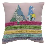 NEW Handmade Easter Tree Gnome & Daffodils Pillow Vintage Chenille Bedspread