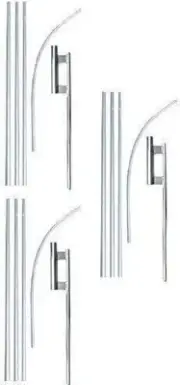Swooper Flutter Flag Hardware-THREE 4 Piece Pole Kits with Ground Spikes