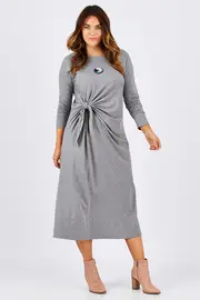 Tie Front Dress--THRE-31737