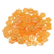 150pcs Flower Sewing Buttons 1/2" Resin Torx 2-Hole Craft Buttons, Orange