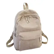 Large Storage Ins School Bag Knapsack Corduroy Junior High Rucksack Travel Outdoor Backpack