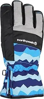 [North Peak] NP-4073 BL Gloves for Skiing, Playing in The Snow, Kids, Juniors, Children, 51.2 inches (130 cm)