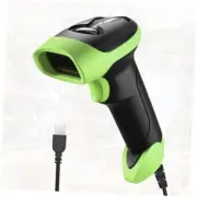 Handheld USB 2D Barcode Scanner Reader for Computers, Handheld Wired Green