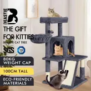 BEASTIE Cat Tree Scratching Post Scratcher Tower Condo House Furniture Wood 100CM