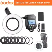 Godox MF-R76 Macro Ring Flash Close Up Speedlite 5000K For Canon Nikon Sony