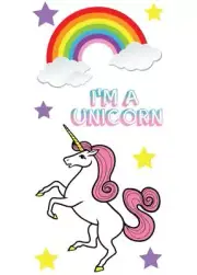 iDecoz Unicorn Reusable Vinyl Decal Stickers for Cell Phones, Laptops, Bottles