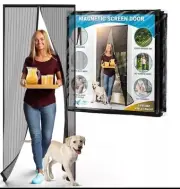 Flux Magnetic Screen Door - Self-Closing, Pet-Friendly, Durable Polyester Mesh