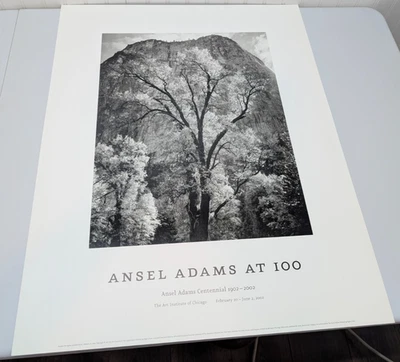 "Ansel Adams At 100" Autumn Tree Yosemite Lithograph Print Meridian 2002 NOS