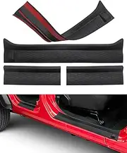 QMPARTS Door Sill Guards Kit for Gladiator JT Wrangler JL 4 Doors 2018-2024, Door Entry Guard Protector Accessories - Black Entry Scuff Plate Cover (4pcs Set)