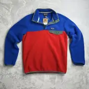 NWT Patagonia Synchilla Snap-T Fleece Pullover Jacket, Men's S, Red / Blue $139