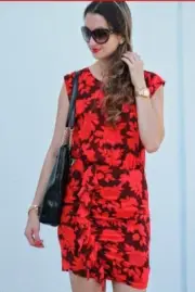 Rebecca Minkoff Red Floral Jenson Ruffle Cocktail Party Dress NWT! 8