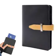 PU Leather Travel Passport Holder RFID Blocking Passport Wallet With Air Tag Holder