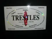 TRESTLES SURF SURFING SURFBOARD FIN BEACH STICKER..."BEEN THERE...SURFED THAT"