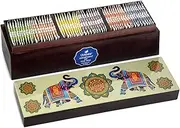 Octavius Assorted Tea | 6 Assorted Black & Green Teas | 60 Teabags | Wooden Tea Sampler Pack | Elephant Printed Design | Tea Gift Set | Pack of 1