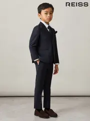 Reiss Navy Hope 3-9 yrs Wool-Blend Single-Breasted Suit Blazer (AM4623) | $180