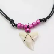Shark tooth necklace girls gift birthday favour metallic C64