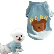 Cute Cat Sweaters Cotton Blue Dog Apparel & Accessories with Sleeves Kitten Shirt All Season Turtleneck for Indoor Cats and Small Dogs (Green,L (6.6-8.8lbs))
