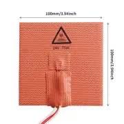 24V 75W Nylon Hot Bed Heating Pad +Wire for Voron 0/0.1/0.2 3D Printer Accessory