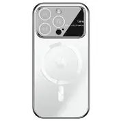 Compatible Glass Lens Film PC Case for iPhone 15 Pro Max Logo Pattern AG Nano Matte Back Phone Cover