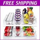 6-Piece Stackable Refrigerator Organizer Set - BPA-Free Clear Storage Containers