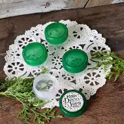 20 Tiny Seed Bead GREEN cap JAR storage container herb pot spice Small Findings