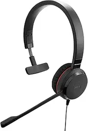Jabra Evolve 30 II, Unified Communications Certified Mono Corded Headset with Call Control Unit, Noise-Cancelling Microphone, LED Indicators, Excellent Sound Quality - USB-C/A, Black