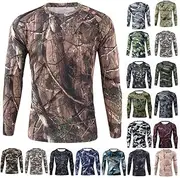 [Generic] Fashion Mens Military Shirt Long Sleeve Camo Army Tactical Tops Fall Winter Tee Long Underwear Top Outdoor Hiking Shirts