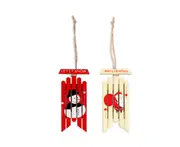 C264 6PCS Wooden Snowman Old Man Christmas Pendant Christmas Decorations Home Shopping Mall Christmas Tree Dress Up