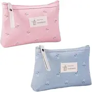 Pack of 2 Small Cosmetic Bag, Portable Toiletry Bag, Canvas Cosmetic Bag, Travel Cosmetic Bag, Travel Toiletry Bag, Makeup Bag, Organiser