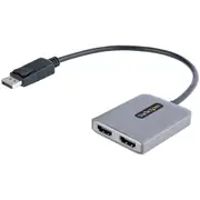StarTech.com Signal Splitter - Plastic - 3840  2160 - DisplayPort - 2 x HDMI Out - USB
