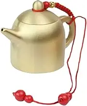 FUNOMOCYA Miniature Brass Teapot Ornament Tiny Teapot Decor for Micro Scene Layout Craftsmanship Unique Present for Home Decoration Retro Desktop Adornment