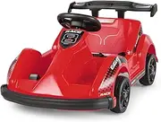 HONEY JOY Kids Ride On Car, 6V Battery Powered Electric Go Kart w/Parent Remote Control, Slow Start, Safety Belt, Sound & Music, 4-Wheel Ride-on Vehicle for Girls & Boys 3+ Years Old (Red)