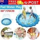 Kids Splash Pad Outdoor 68'' Inflatable Water Play Mat Alphabet Boys Girls