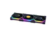 Lian Li Uni Fan 120mm SL Wireless ARGB 4-Pin PWM Black Fan with 1.6in LCD Display and Controller - 3 Pack (12SLLCD1W3B)