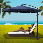 Outdoor Patio Umbrella Garden Beach Sun Shade Cantilever Durable Steel Base Navy
